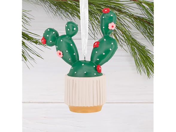 Hallmark Potted Cactus Christmas Ornamen - Gallery 3