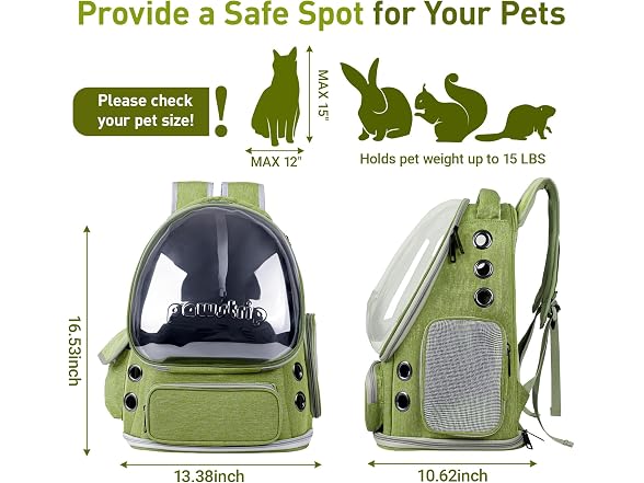 Pawstrip Cat Backpack Carrier Clear