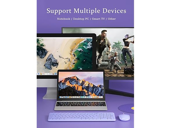 Arcwares Wireless Keyboard & Mouse Combo, Purple