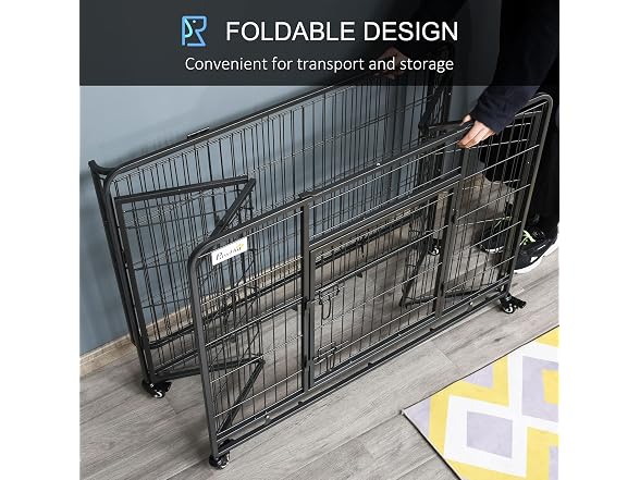 PawHut Folding Design Heavy Duty Metal Dog Cage