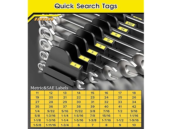 (50 Piece) Magnetic Wrench Organizer Set