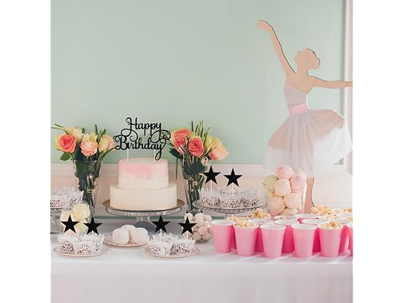  7 ct Backflash Happy Birthday Topper