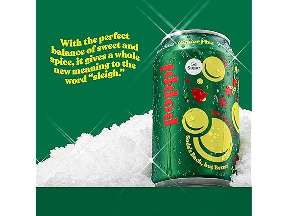 1CT poppi Ginger Fizz Prebiotic Soda, 12 Fl Oz