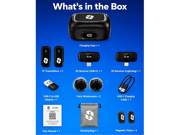SONEVOX AirMic Mini (2TX 2RX Charging Case)