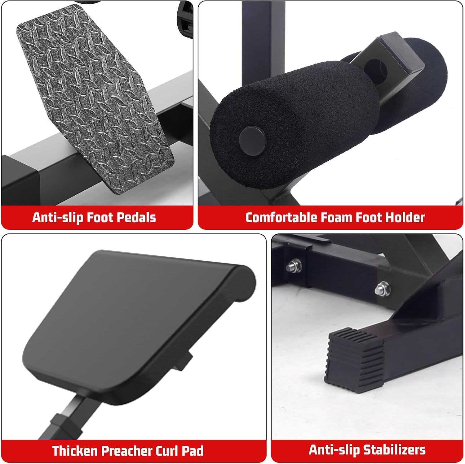 2-in-1 Roman Chair & Preacher wave Bench Black - Gallery 10