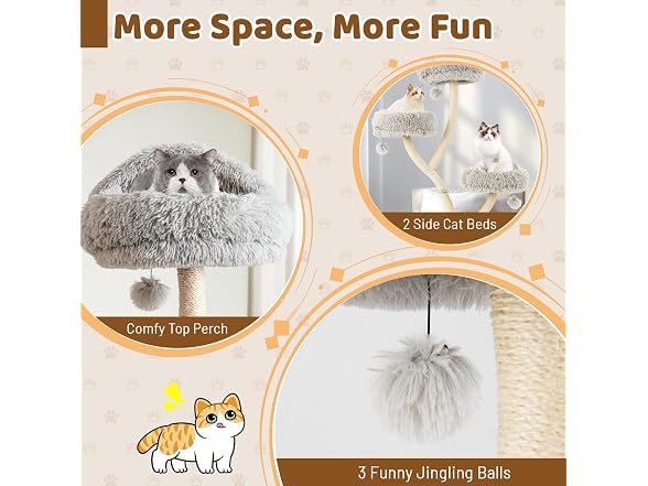 Tangkula Tall Cat Tree, 70 Inch Multi-Level