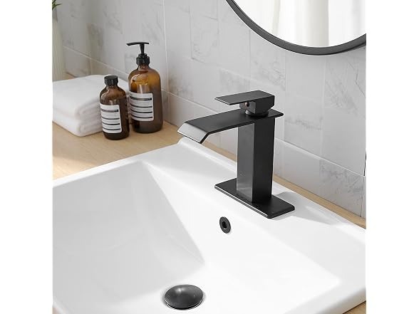 BATHLAVISH Matte Black Bathroom Sink Faucet