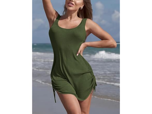 Ai'mage Women (S) Beach Dress Cover Up Army Bikini