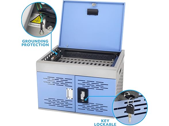 16-Unit Charging Cabinet for Laptops