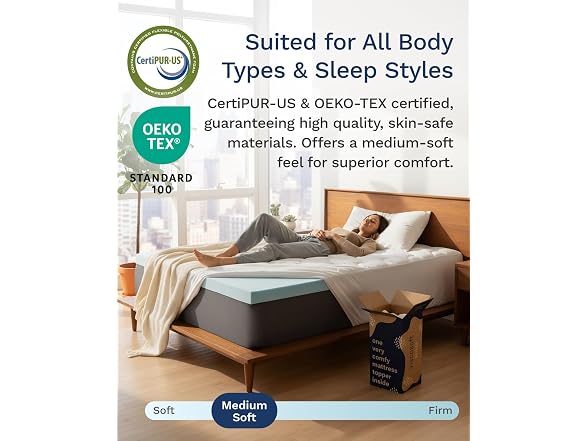 ViscoSoft 3-Inch Memory Foam Mattress CertiPUR-U