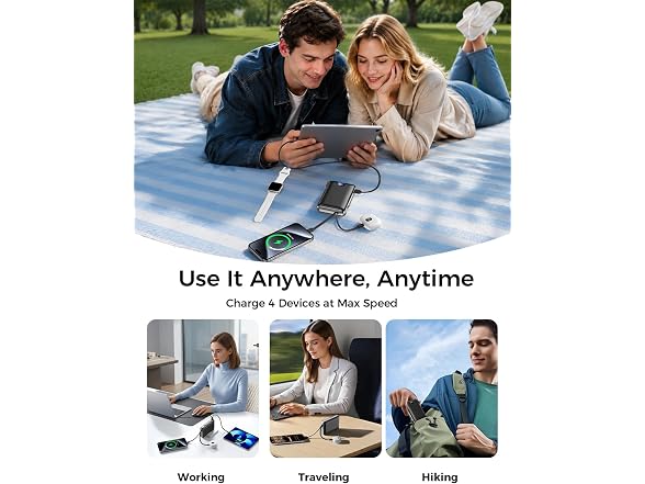 SUCROSEY 3 in 1 Wall Plug Power Bank