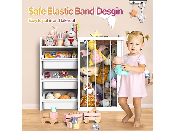 Wooden Kids Toy Storage Organizer,3-Tier Kids' Toy Storage O (Open Box)