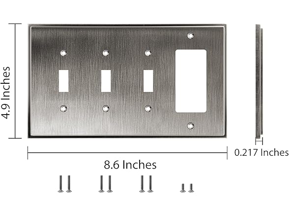 Wall Plate Triple Toggle Heirloom Silv