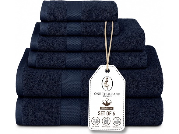 6Pc Luxury Bath Towel Set (1-Stripe) - Gallery 2