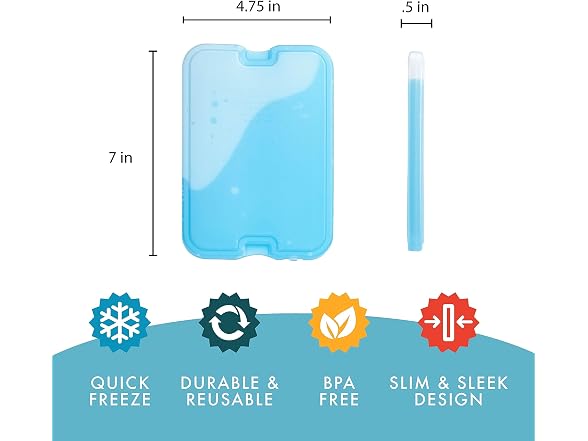Cool Coolers by Fit + Fresh Slim Compact Reusable XL Ice Pack