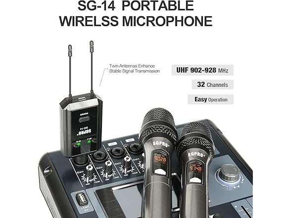 SGPRO Multiple-Purpose Wireless Microphone Set