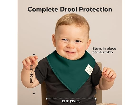 KeaBabies 8Pk Organic Baby Bandana Bibs-Hunter