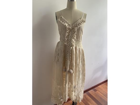 Fabumily Women (M) Summer V Neck Spaghetti Dress
