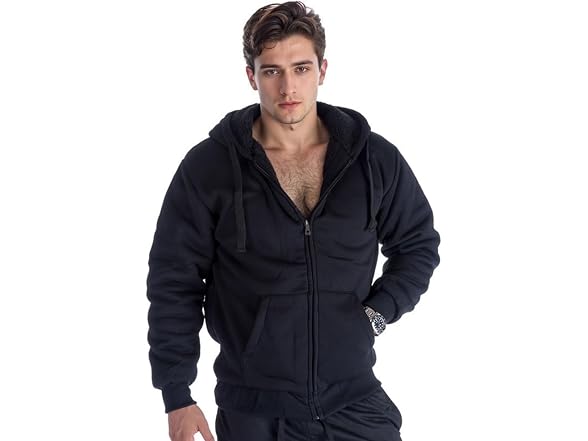 LeeHanTon Men (L) Heavyweight Sherpa Zip Pullover