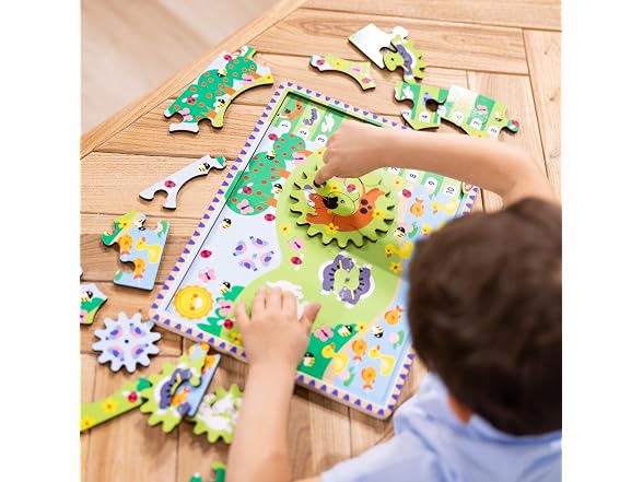 Melissa & Doug Animal Chase Spinning Gear Puzzle
