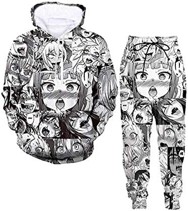 Anime Hoodie Sweatpants Two Piece Suit