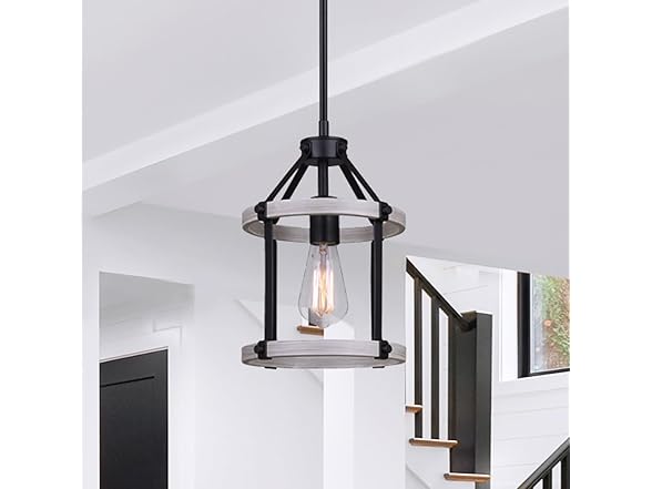 1 Light Pendant Black Brushed Grey