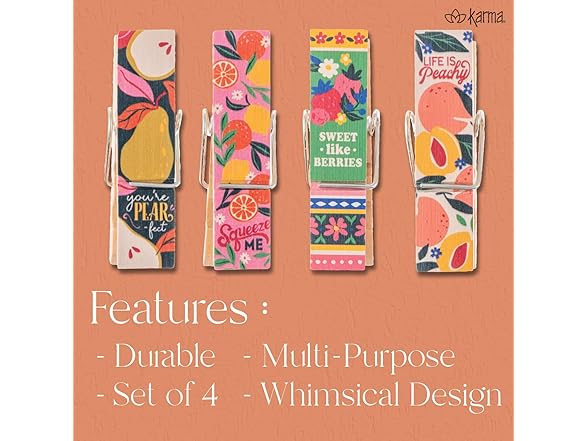 Karma Tile Floral Chip Clips