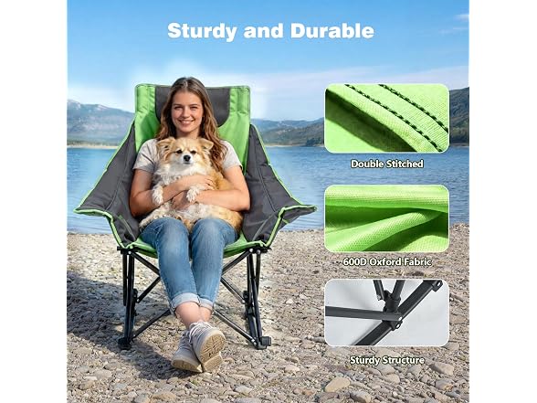 SUNNYFEEL Green Rocking Camping Chair 500lbs