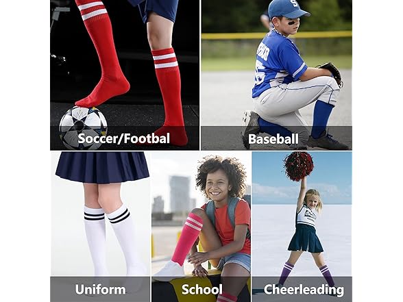 6 Pack Youth Soccer Socks