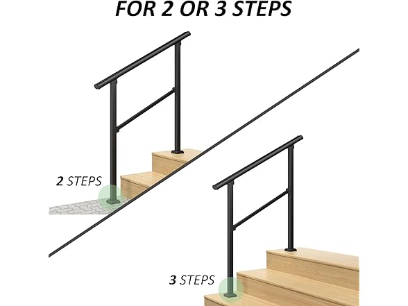 3 Step Hand Rails 2pk Wrought Iron