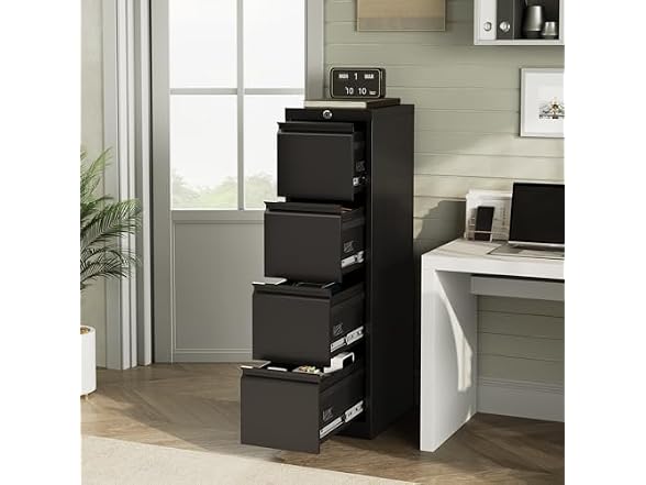 BouPower 4 Drawer File Cabinet with Lock