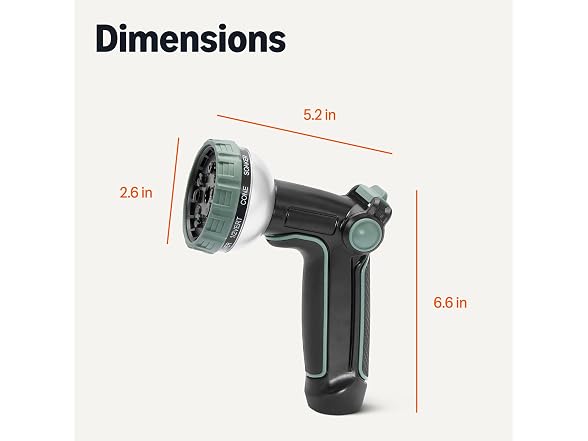 Amazon Basics 10 Spray Patterns Garden Hose Nozzle