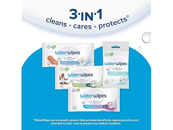WaterWipes Sensitive Newborn Wipes 60ct