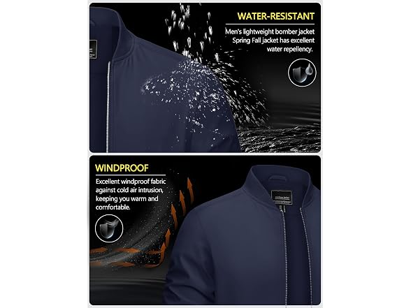 Crysully Men (L) Bomber Jacket Lightweight Coats