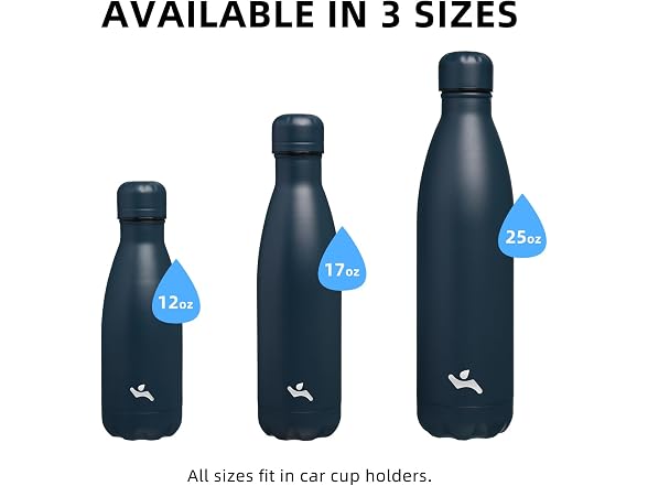 Konokyo 24 Pack 12 oz Water Bottle Navy Blue