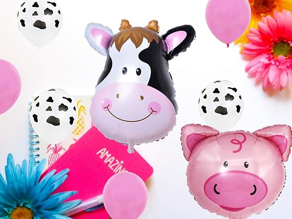 InBy 18pcs Farm Animal Balloons