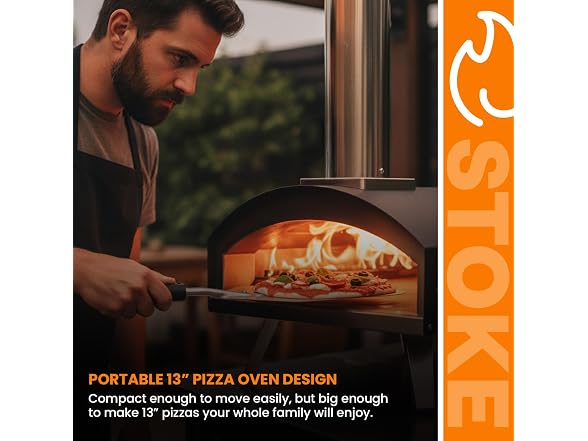 Stoke 13" Wood Pizza Oven W/ Gas Burner