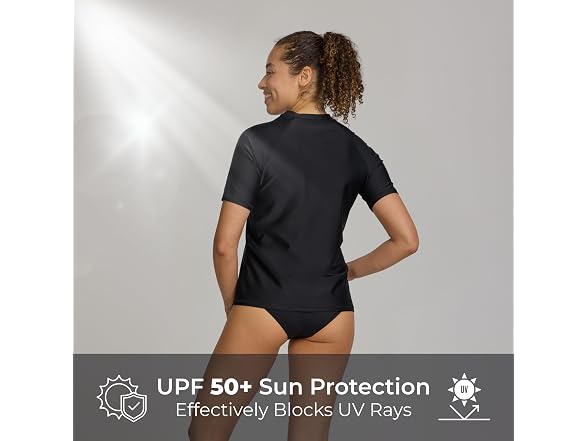 Reebok Womens S/S Rash Guard Swim Shirt