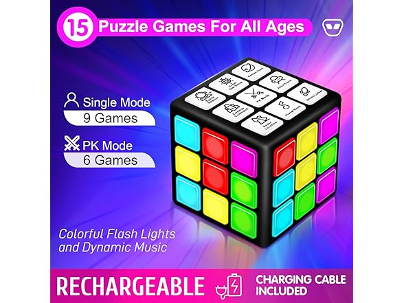 Xinbeiya Rechargeable Handheld Cube with Games
