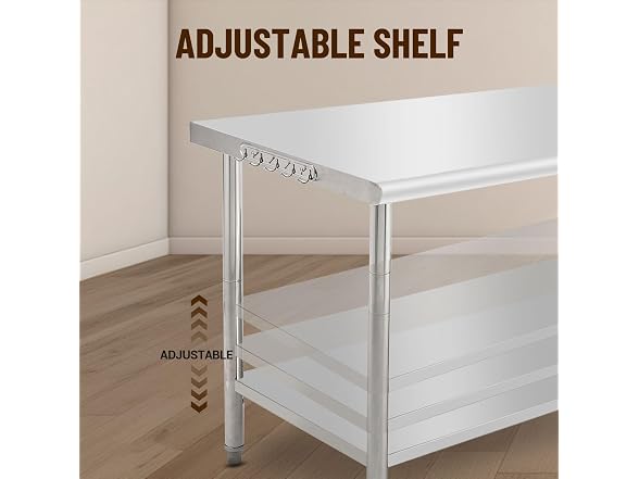 Stainless Steel Prep & Work Table, 72x30in