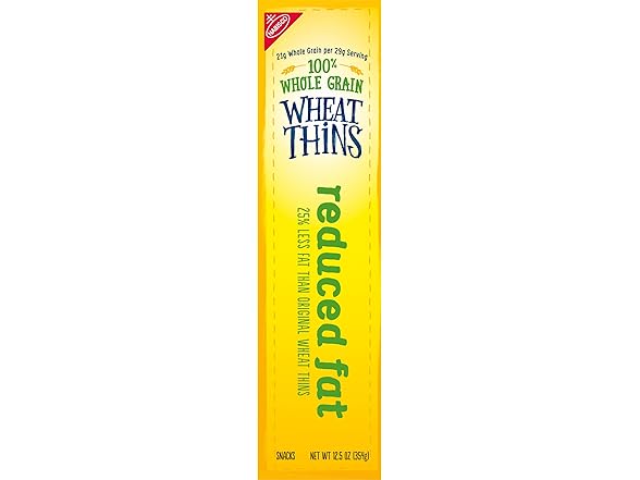 Wheat Thins Reduced Fat Snacks, Whole Grain, 12.5 oz.