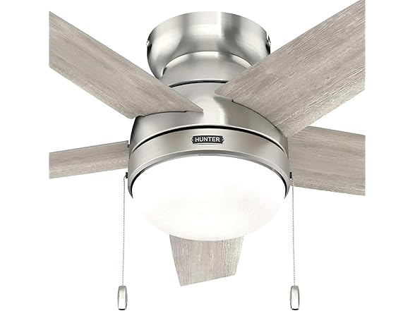 Hunter Ceiling Fan 44 inch Low Profile Brushed Nickel, Refurbished