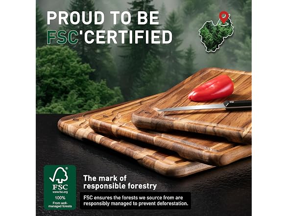 Socisen 3-Pack Teak Wood Cutting Boards