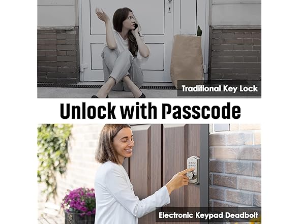 ELAMOR M19 Smart Keypad Deadbolt Lock Sanded Nickel