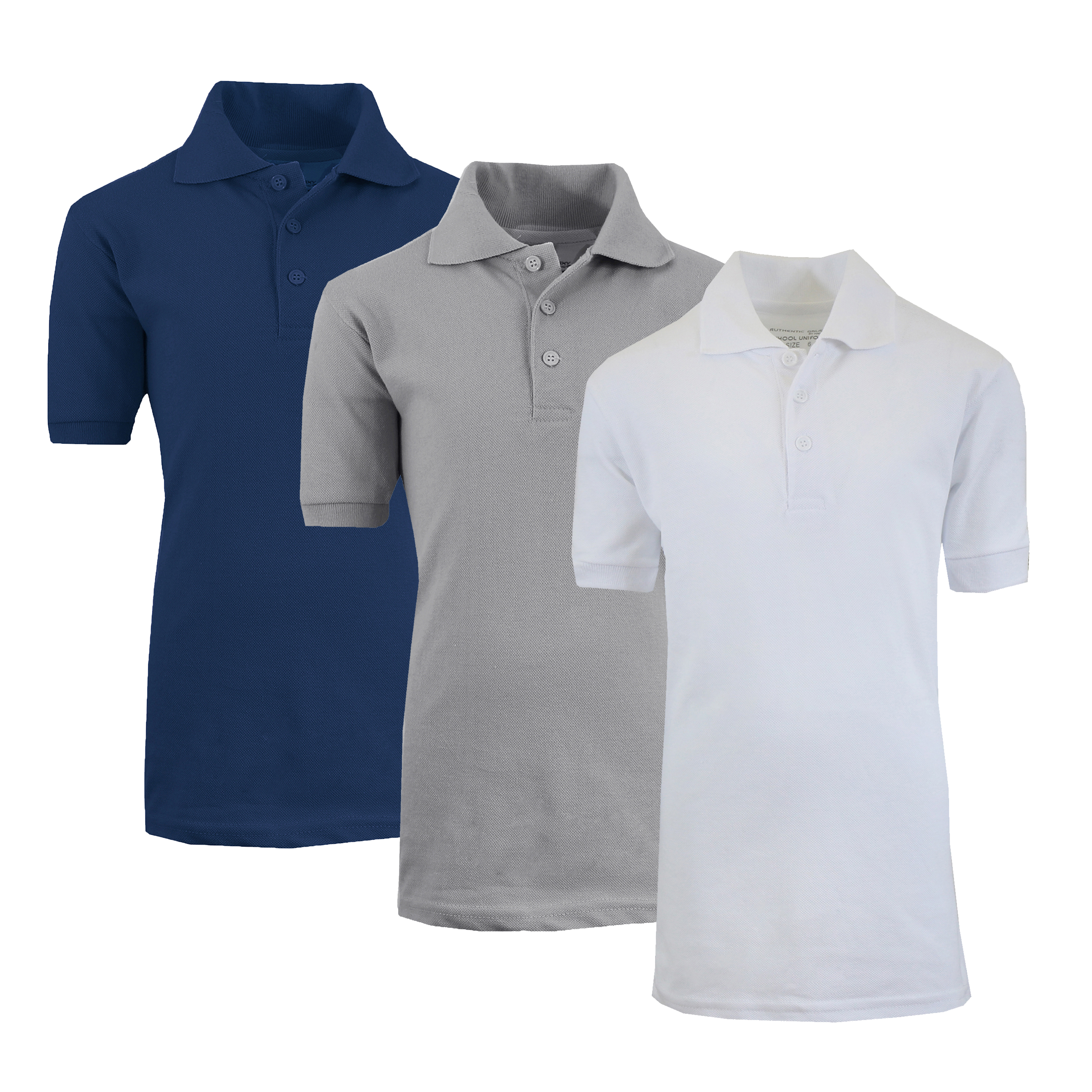 3PK Boys Short Sleeve School Polo - Gallery 15