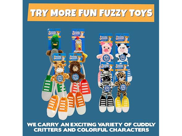 Pet Factory Squeaky Sneakers Bungee Tug Plush