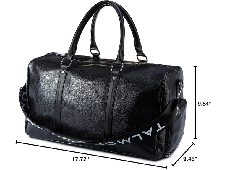17.7 inch Gym Duffle Leather Travel Bag