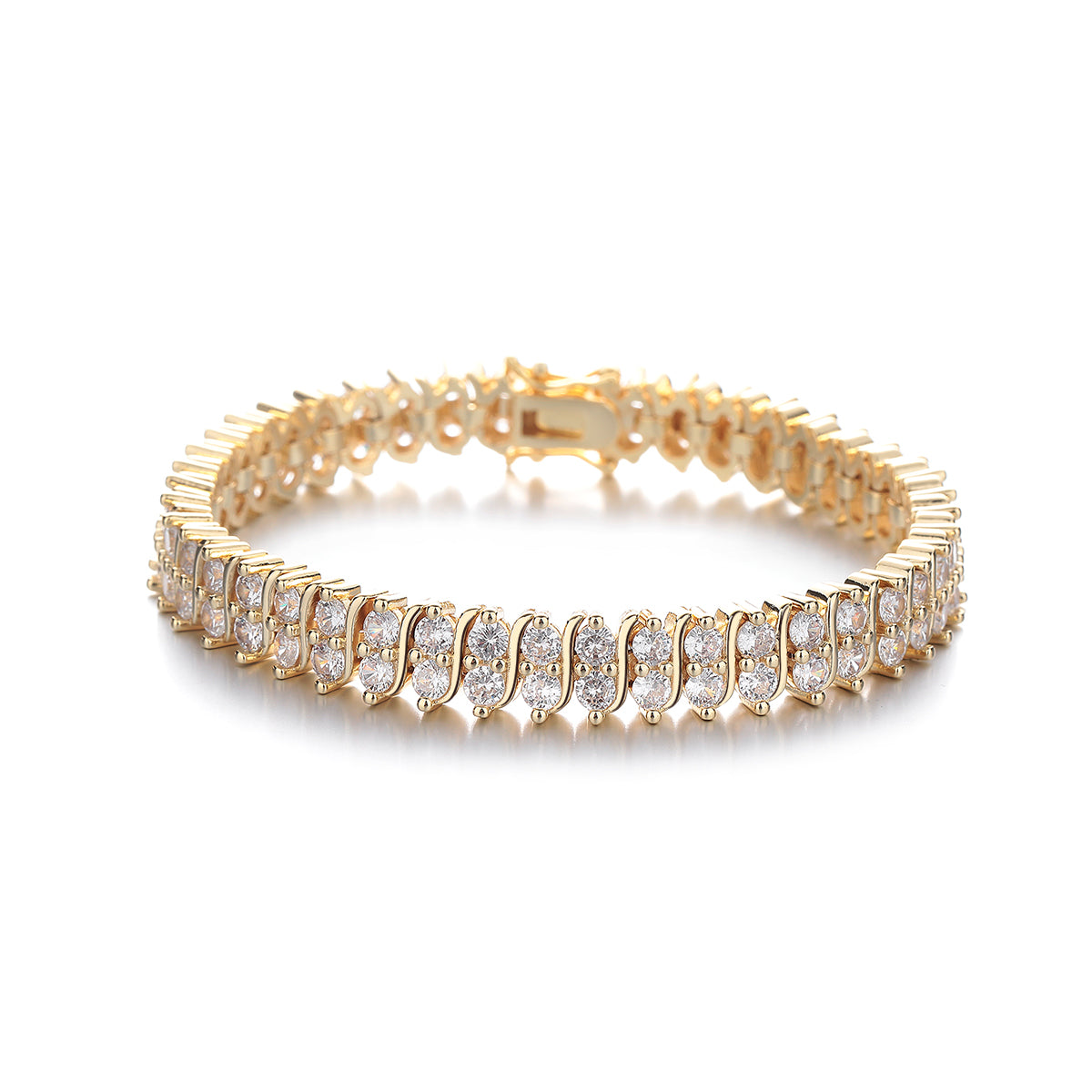 18K Simulated Diamond Tennis Bracelet - Gallery 7