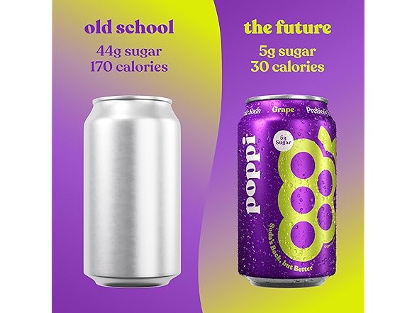 Poppi Grape Prebiotic Soda, 12pk