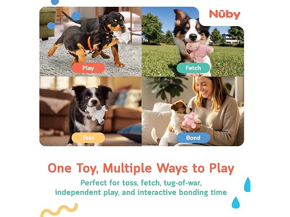 Nuby Plush Dog Toy 2-Pack – Plush Dog Toys Farm Animals